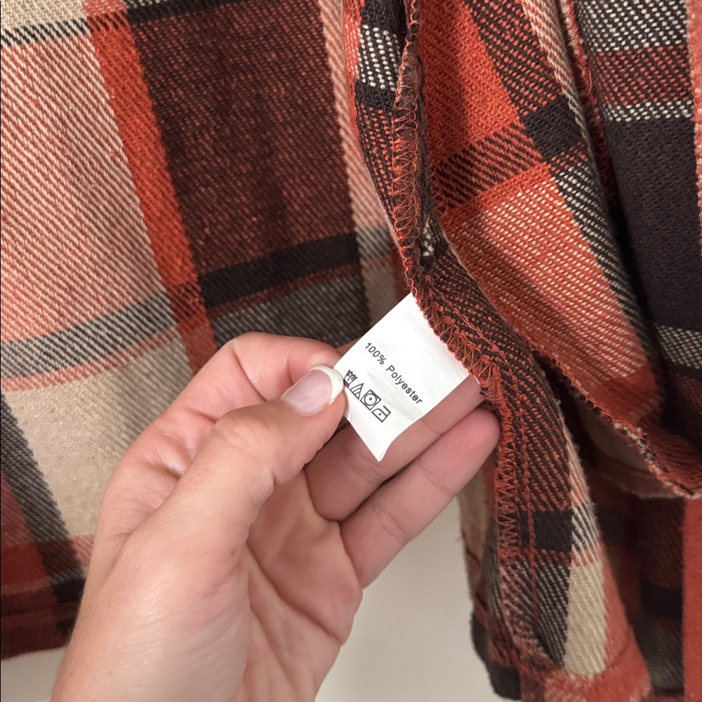 Plaid Open Front Jacket - Picture 4 of 5